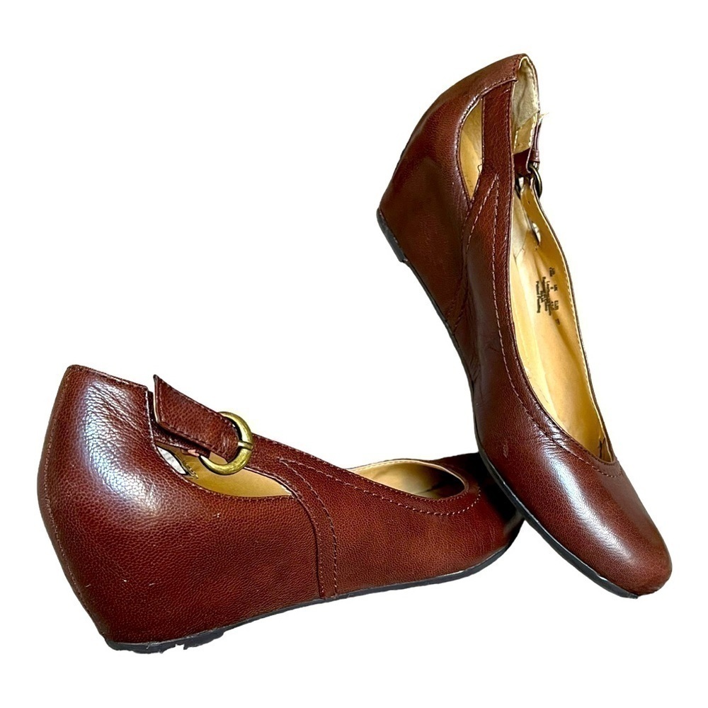 NATURALIZER N5 comfort wedge Naha brown leather slip-on size 10